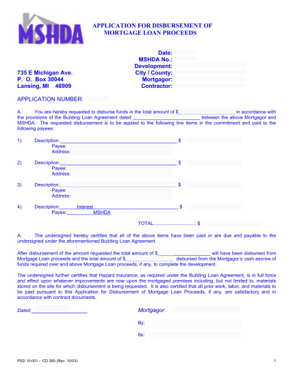 1369138-application-for-disbursement-of-mortgage-loan-michigan
