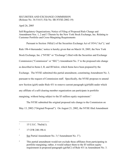 13704977-notice-of-filing-of-proposed-rule-change-and-amendment-nos-1-2-and-3-thereto-relating-to-customer-portfolio-and-cross-margining-requirements-rel-no-34-51615-file-no-sr-nyse-2002-19-sec