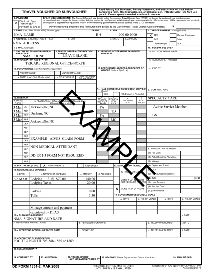 18 Dd Forms 1351 2c Page 2 Free To Edit Download And Print Cocodoc
