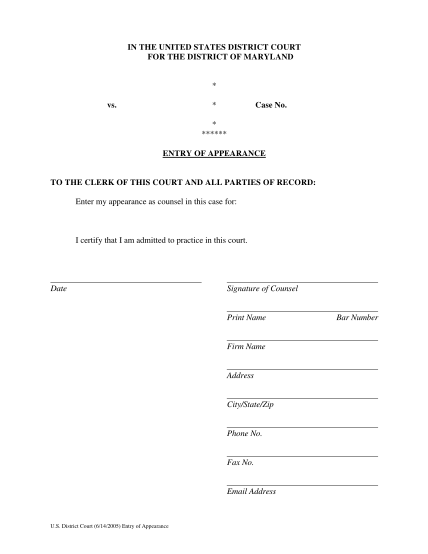 13843934-fillable-entry-of-appearance-federal-court-form-mdd-uscourts