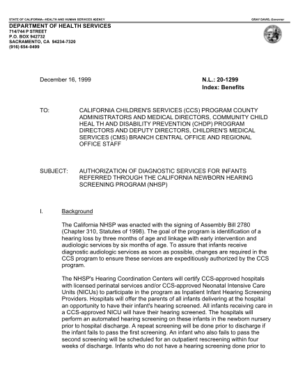 14067750-ccs-numbered-letter-20-1299-authorization-of-diagnostic-services-for-infants-referred-through-the-california-newborn-hearing-screening-program-nhsp-dhcs-ca