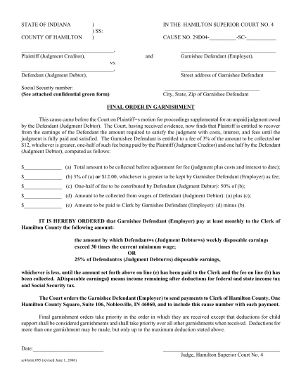 14214322-fillable-how-to-file-a-final-order-of-garnishment-in-the-state-of-indiana-form-hamiltoncounty-in