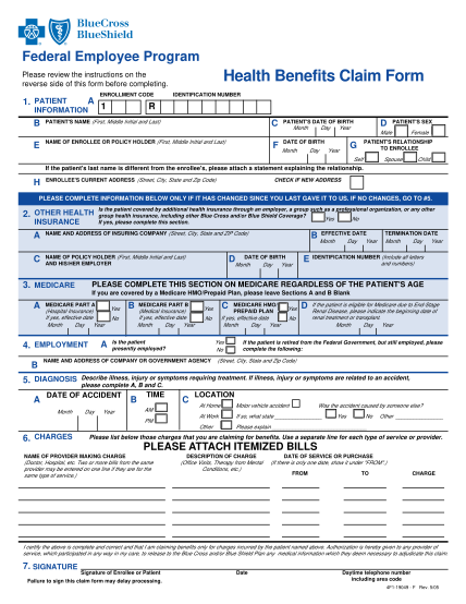 1422421-fillable-fillable-health-insurance-claim-form-4f1-19049-fepblue