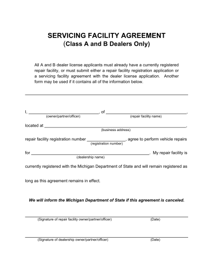 14297666-fillable-dealer-and-repair-facility-agreement-form-michigan