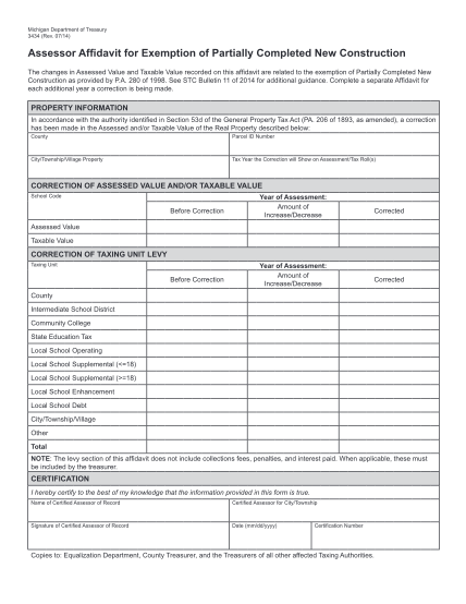 14317430-form-3434-assessor-affidavit-regarding-exemption-of-partially-michigan