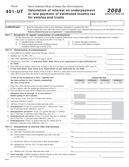 14359490-form-401-ut-calculation-of-interest-on-underpayment-or-late