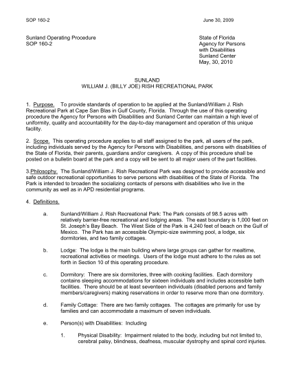 14372748-sunland-operating-procedure-state-of-florida-sop-160-2-agency