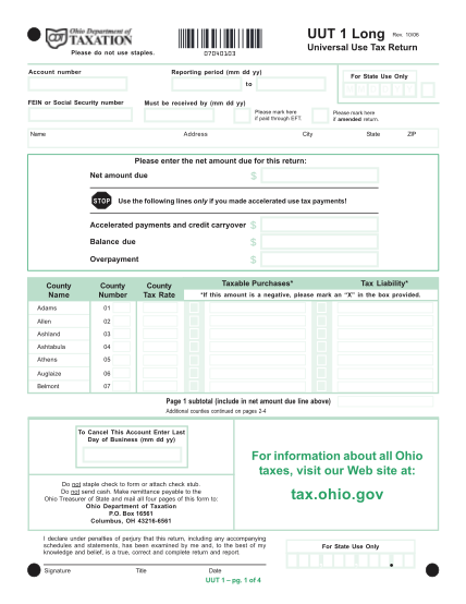 14460325-fillable-uut-1-short-form-tax-ohio