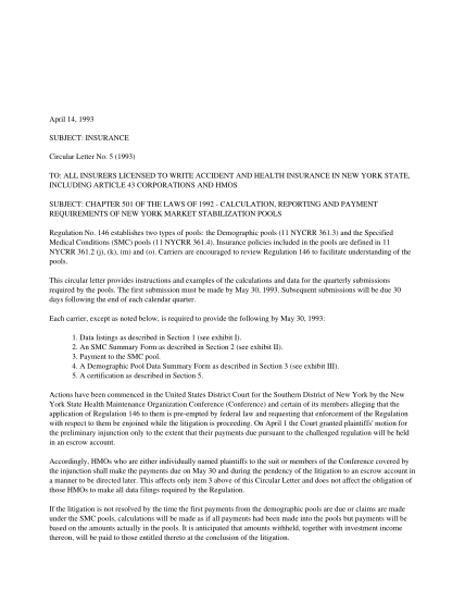 14472139-circular-letter-no-5-1993-quotchapter-501-of-the-laws-of-1992-calculation-reporting-and-payment-requirement-of-new-york-market-stabilization-pools-quot-dfs-ny
