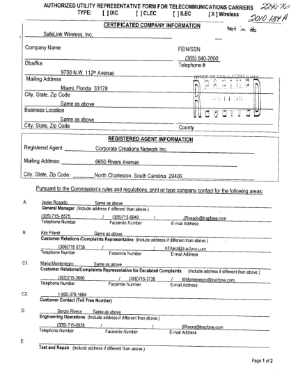 Safelink Application Form Printable Printable Forms Free Online