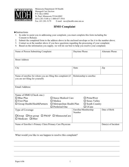 14590914-fillable-hmo-minnesota-form-health-state-mn