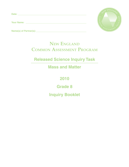14653105-released-science-inquiry-task-mass-and-matter-2010-grade-8-education-vermont