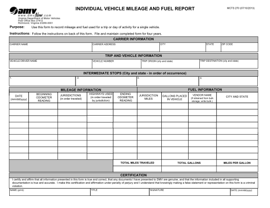 14698735-fillable-individual-vehicle-mileage-and-fuel-report-form-dmv-virginia