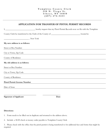 1499980-fillable-transfer-pistol-permit-to-tompkins-county-form-tompkins-co