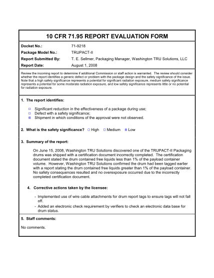 15025439-428-2009-10-cfr-7195-report-evaluation-form-report-submitted-pbadupws-nrc
