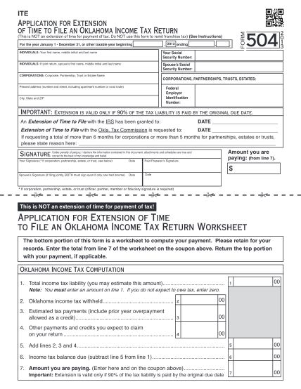 15061288-ok_f_504pdf-ite-application-for-extension-of-time-to-file-an-oklahoma-income-tax-return-this-is-not-an-extension-of-time-for-payment-of-tax-2012-ending-for-the-year-january-1-december-31-or-other-taxable-year-beginning-individuals-your