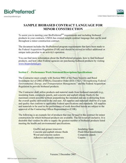 15136249-sample-biobased-contract-language-for-minor-construction-usda