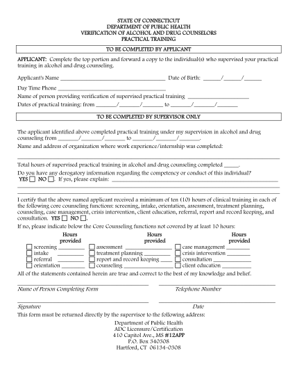 153115-adc_practtraini-ngverif-name-of-person-completing-form-telephone-number-signature-date-state-connecticut-ct