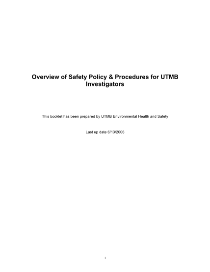 15364224-overview-of-safety-policy-amp-procedures-for-utmb-investigators-utmb