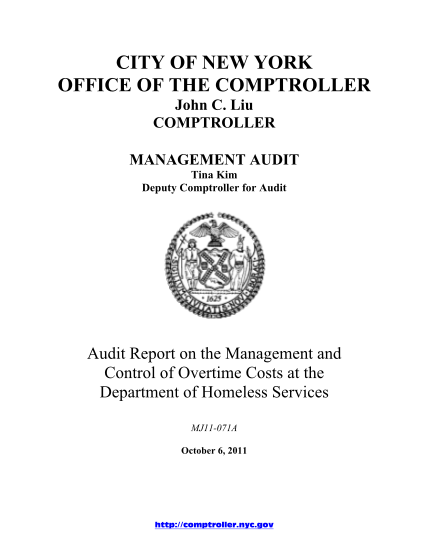 15379085-audit-report-on-the-management-and-control-of-overtime-costs-at-the-department-of-homeless-services-comptroller-nyc