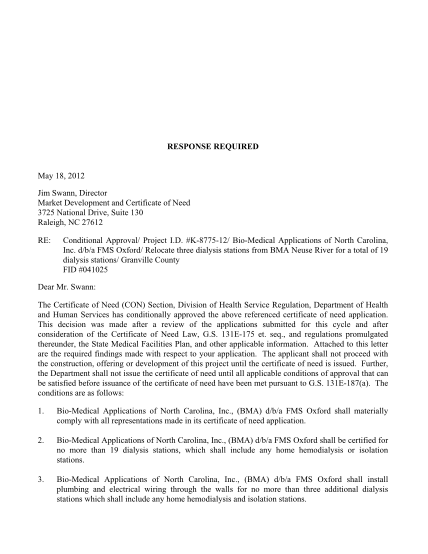 15387221-nc-dhsr-con-decision-for-fms-oxford-nc-department-of-health-ncdhhs