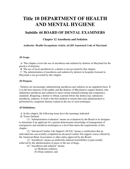 15397366-laws-and-regulations-on-dentistry-104412-amended-dhmh-dhmh-maryland