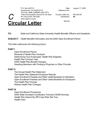15405980-circular-letter-600-243-05-health-benefits-information-and-the-2005-open-enrollment-period-calpers-circular-letter-calpers-ca