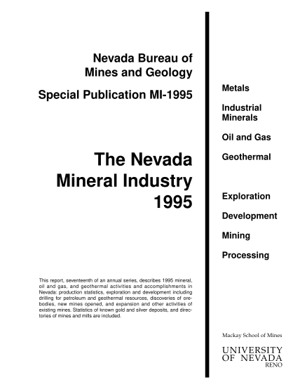 15416885-the-nevada-mineral-industry-1995-nevada-bureau-of-mines-and-nbmg-unr