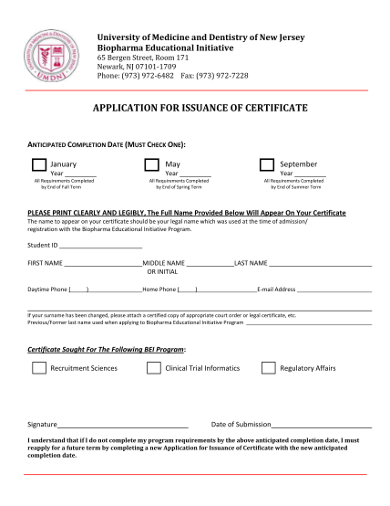 15419235-application-for-issuance-of-certificate-shrp-shrp-umdnj