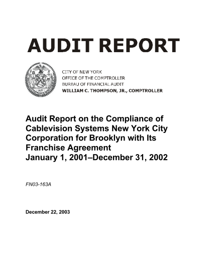 15427550-audit-report-on-the-compliance-of-cablevision-systems-new-york-comptroller-nyc
