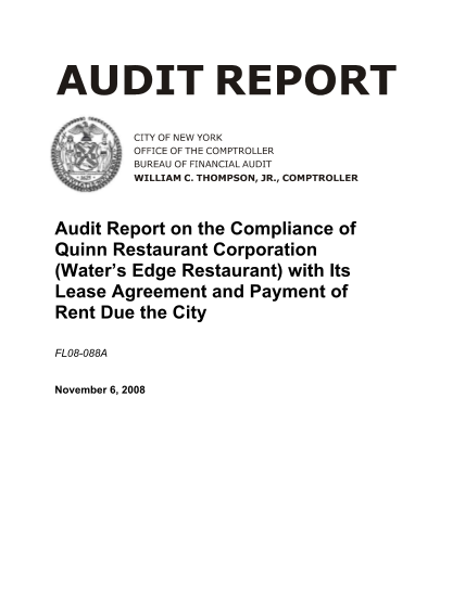 15429641-audit-report-on-the-compliance-of-quinn-restaurant-corporation-comptroller-nyc