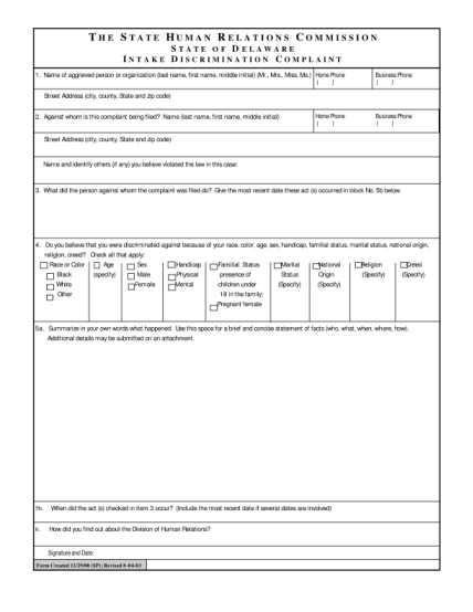 154539-fillable-generic-complaint-form-statehumanrelations-delaware