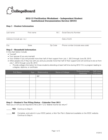 15489015-fillable-how-to-fill-out-idoc-verification-worksheet-form-finaid-caltech