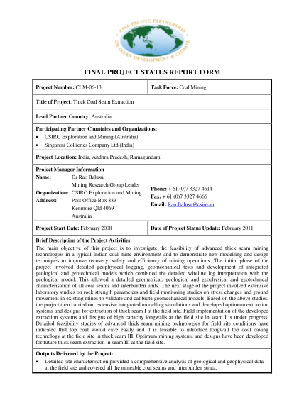 15497494-final-project-status-report-form-asia-pacific-partnership-on-clean-asiapacificpartnership