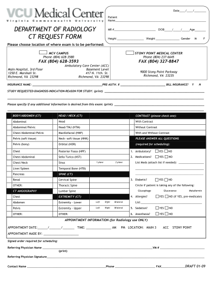 15506608-department-of-radiology-ct-request-form-radiology-vcu