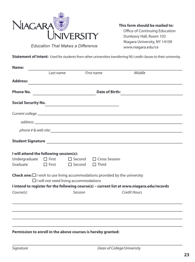 15534199-fillable-online-statement-of-intent-form-for-niagara-university-niagara