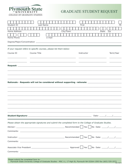15537802-graduate-student-request-form-plymouth-state-university-plymouth