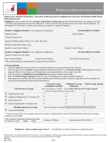 15538359-fillable-the-hartford-personal-health-application-texas-form-svsu