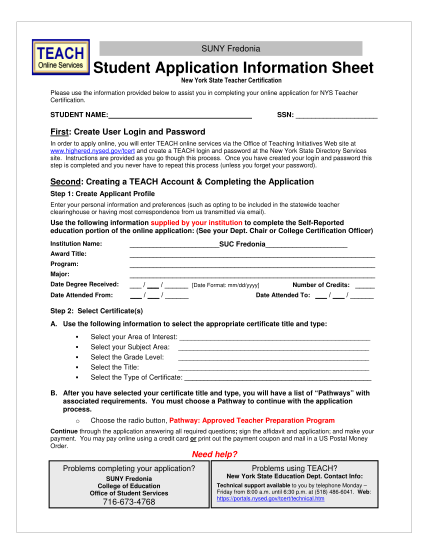 15546152-student-application-information-sheet-suny-fredonia-fredonia