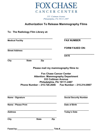 15551888-authorization-to-release-mammography-films-fox-chase-cancer-fccc