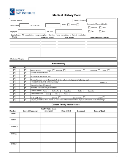 13 new patient health history form template - Free to Edit, Download ...