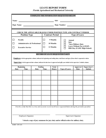 15559704-leave-report-form-pdf-format-florida-aampm-university-famu