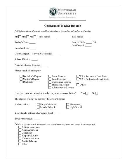 15578363-cooperating-teacher-resume-form-multnomah-university-multnomah