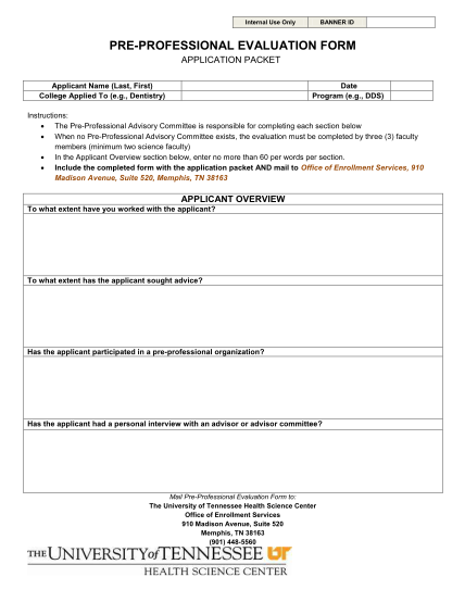 15582802-pre-professional-evaluation-form-the-university-of-tennessee-uthsc