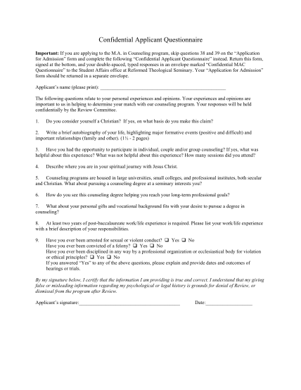 15615708-confidential-applicant-questionnaire-reformed-theological