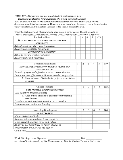 15618069-fmst-397-supervisor-evaluation-of-student-performance-form-towson