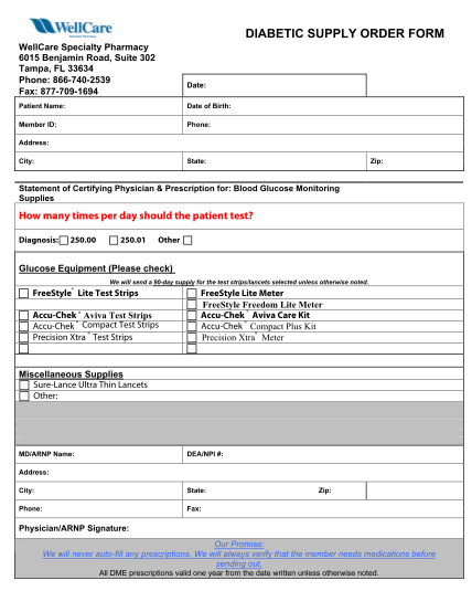 15650369-fillable-wellcare-diabetic-supplies-form