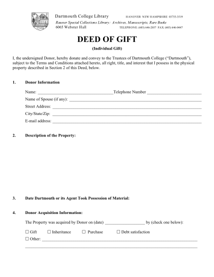 Free Printable Gift Deed Form Uk