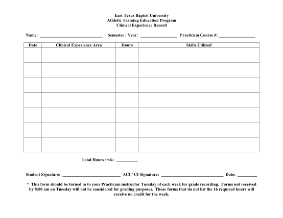 15739687-clinical-experience-hour-sheet-east-texas-baptist-university-etbu