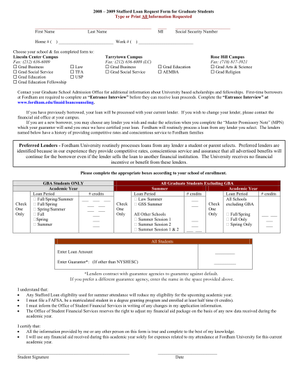 15805738-2008-2009-stafford-loan-request-form-for-graduate-students-fordham